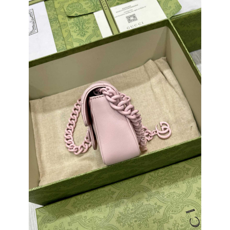 G*u*i gg marmont series waist bag leather pink