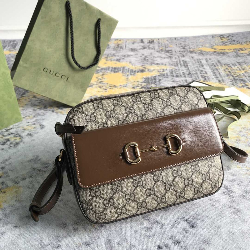 G*u*i horsebit 1955 schultertasche bag brown