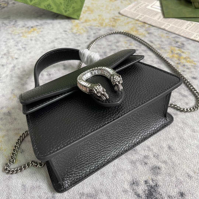 g*u*i women S*per mini leather shoulder bag black