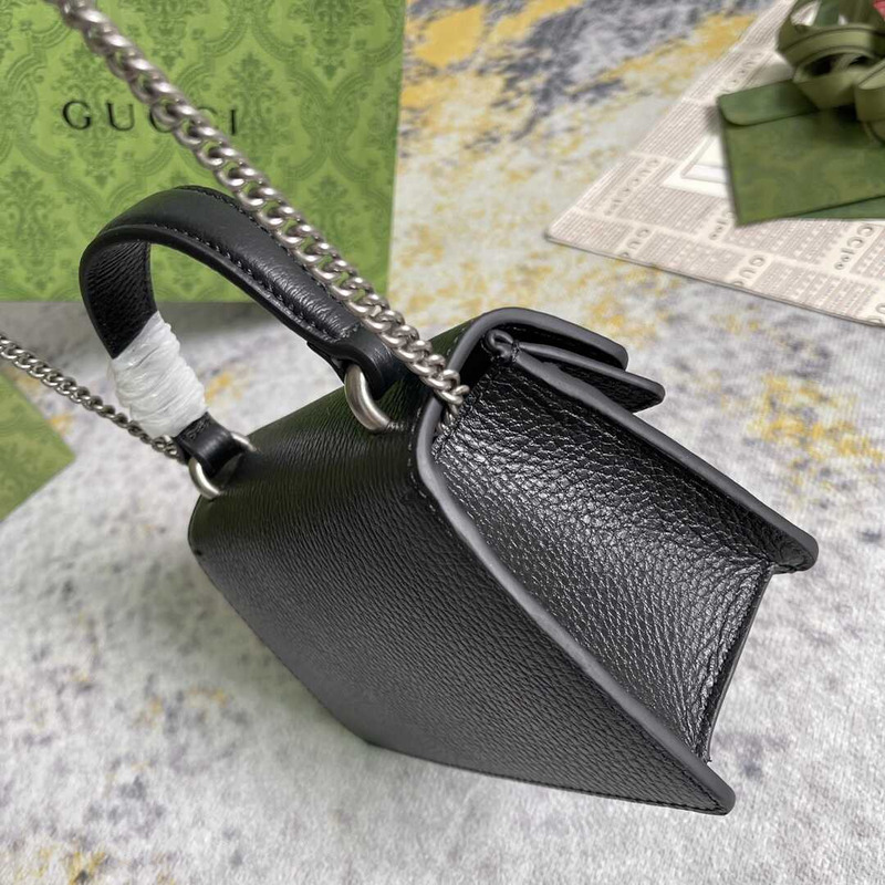 g*u*i women S*per mini leather shoulder bag black