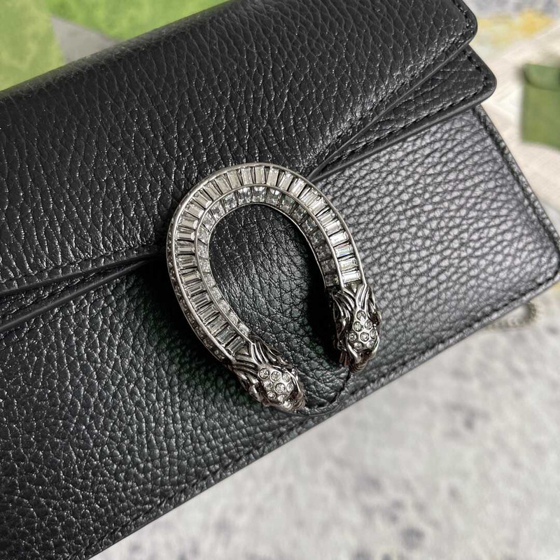 g*u*i women S*per mini leather shoulder bag black