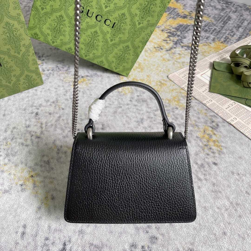 g*u*i women S*per mini leather shoulder bag black