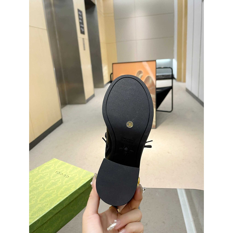 G*u*i marmont logo-print leather heeled ankle boots black