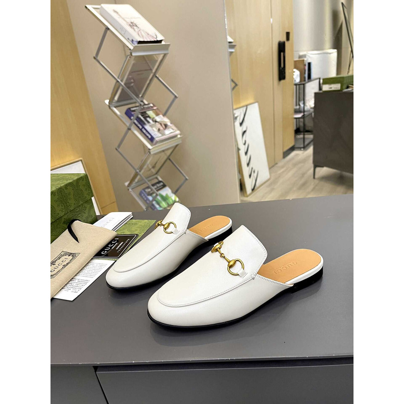 G*u*i princetown aus leder slipper weißes