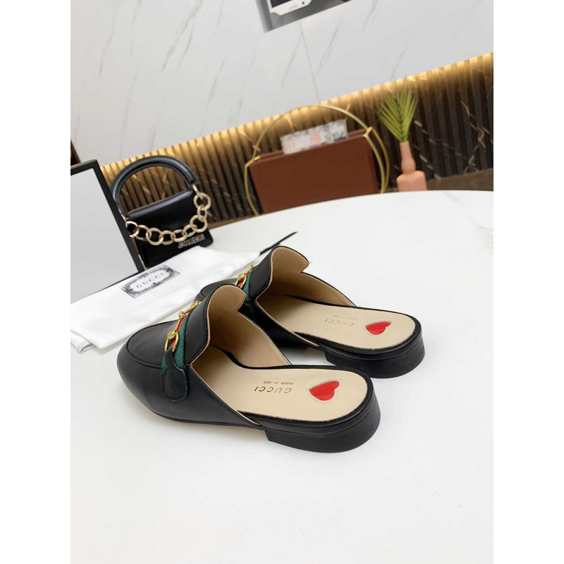 G*u*i princetown damen-slipper aus leders black