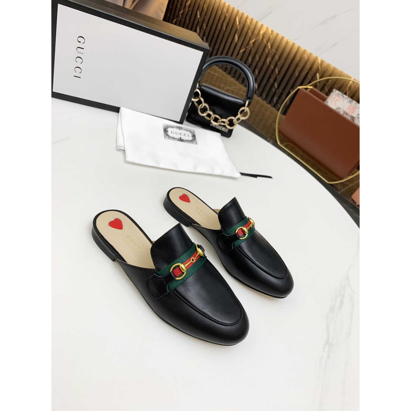 G*u*i princetown damen-slipper aus leders black