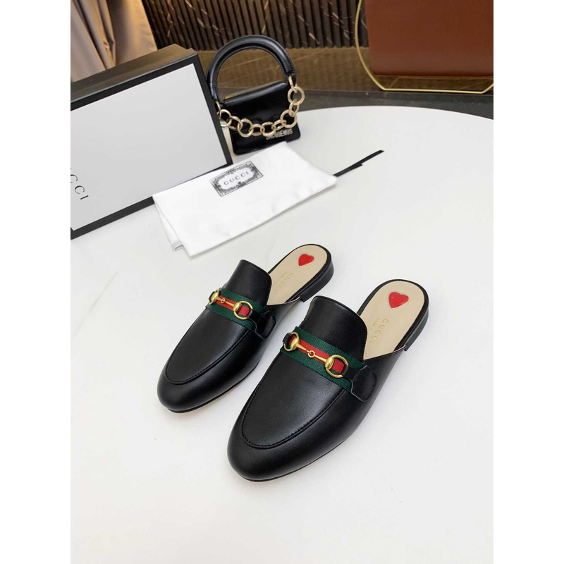 G*u*i princetown damen-slipper aus leders black