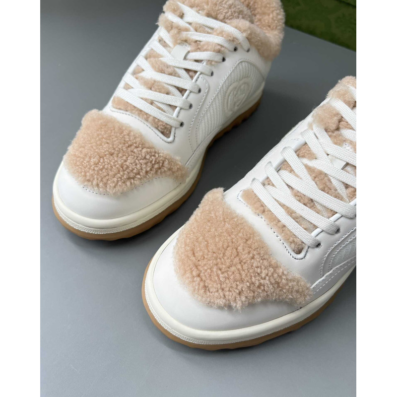 G*u*i mac80 merino wool sneakers off white and brown
