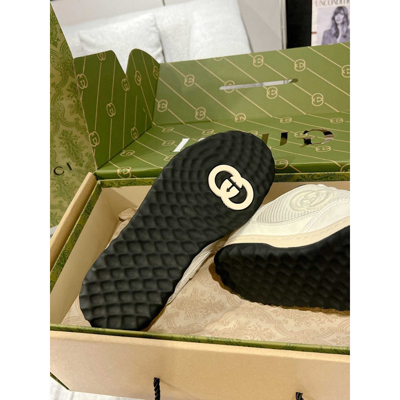 G*u*i mac80 sneakers off white and black fabric insert