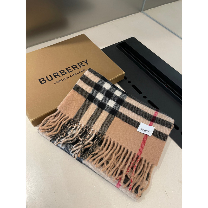 B**rry reversible montage cashmere scarf yellow brown