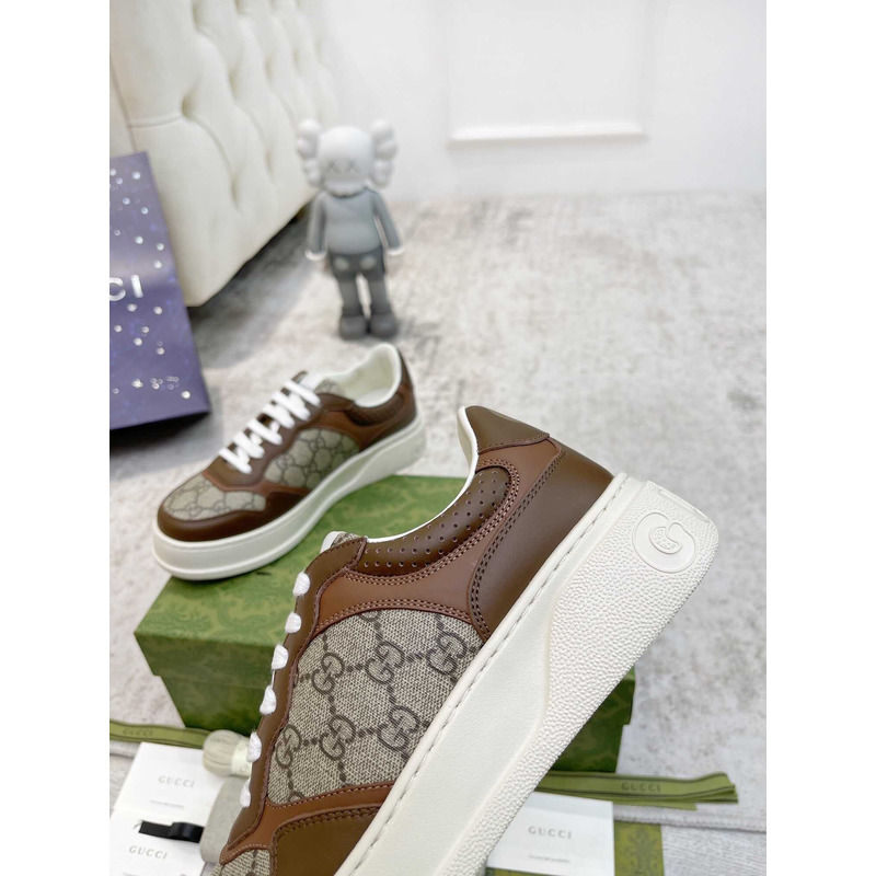 g*u*i damensneaker mit gg brown und grauer gg S*p*e-canvas
