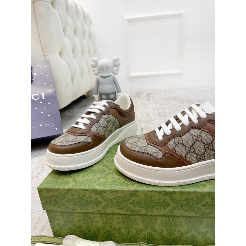 g*u*i damensneaker mit gg brown und grauer gg S*p*e-canvas