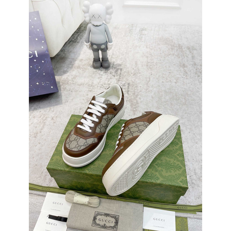 g*u*i damensneaker mit gg brown und grauer gg S*p*e-canvas
