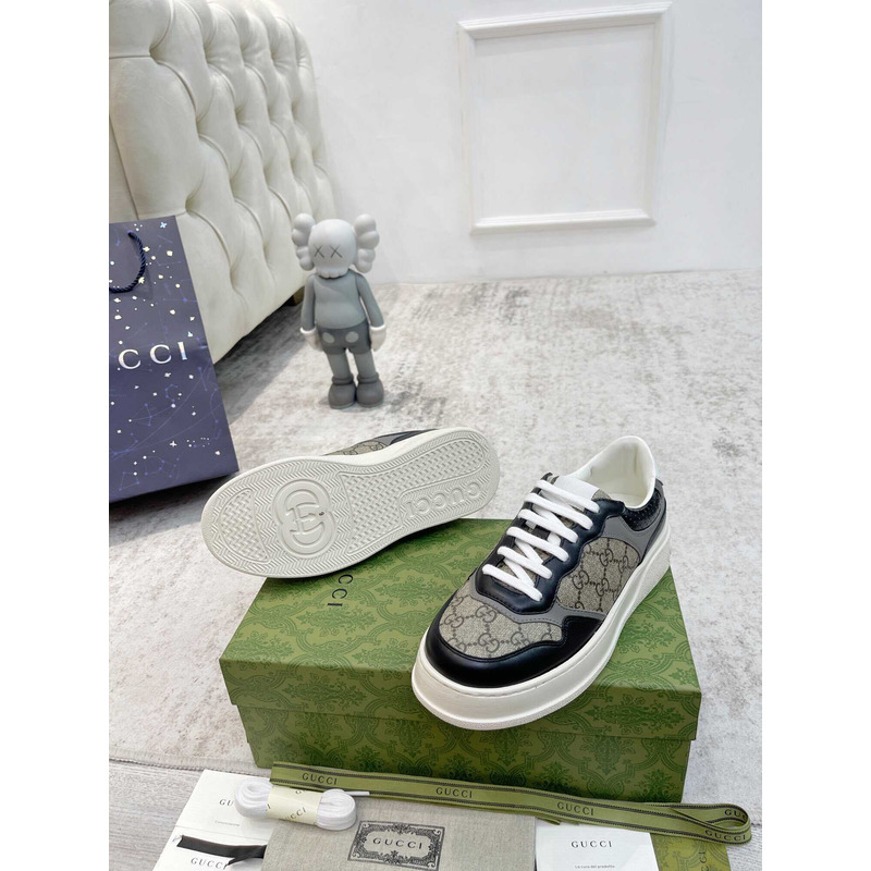 g*u*i damensneaker mit gg black  und grauer gg S*p*e-canvas