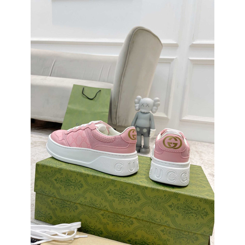 g*u*i damensneaker mit gg pink und grauer gg S*p*e-canvas