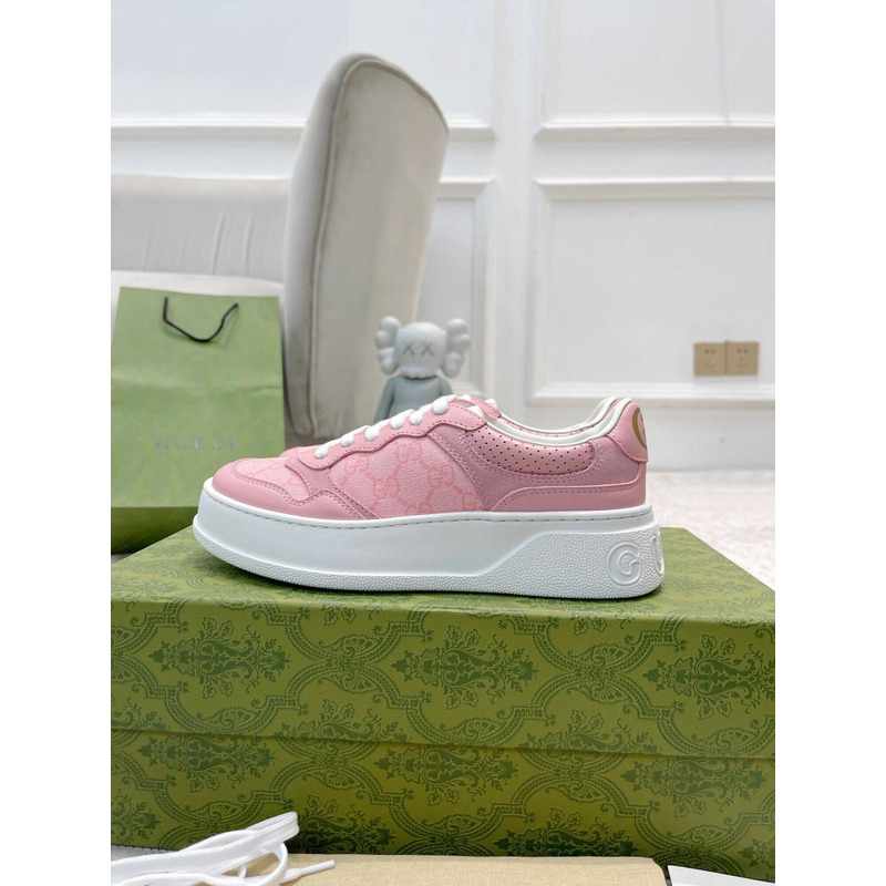 g*u*i damensneaker mit gg pink und grauer gg S*p*e-canvas