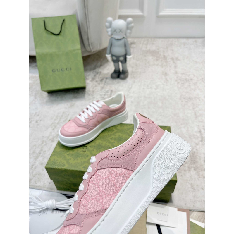 g*u*i damensneaker mit gg pink und grauer gg S*p*e-canvas