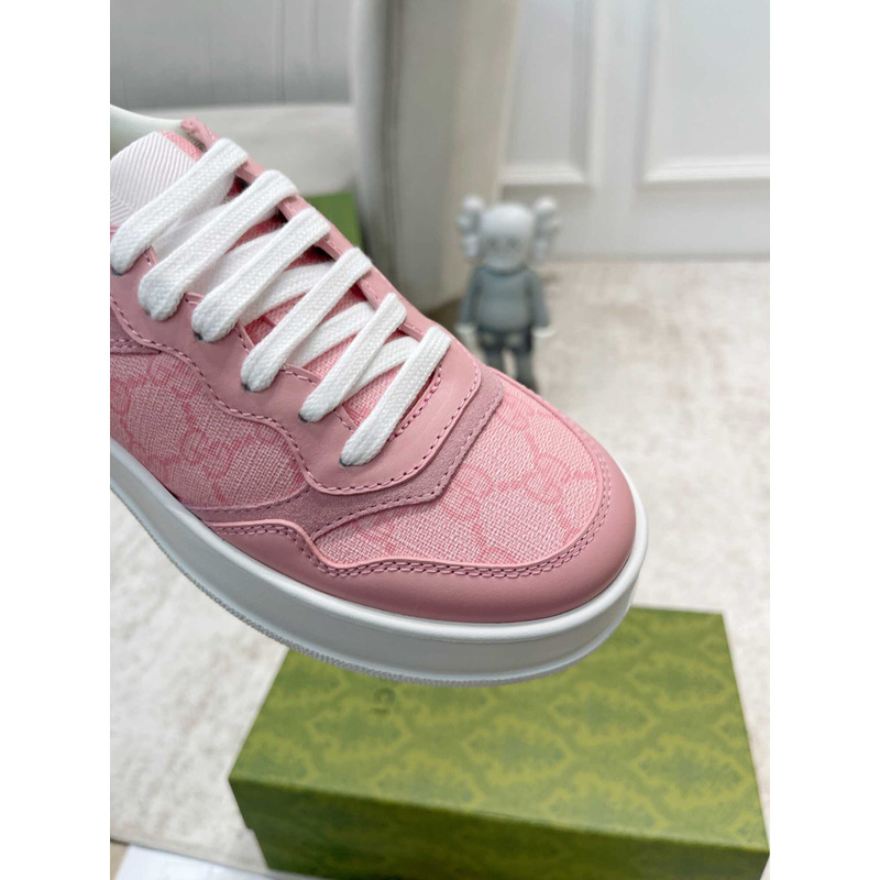 g*u*i damensneaker mit gg pink und grauer gg S*p*e-canvas
