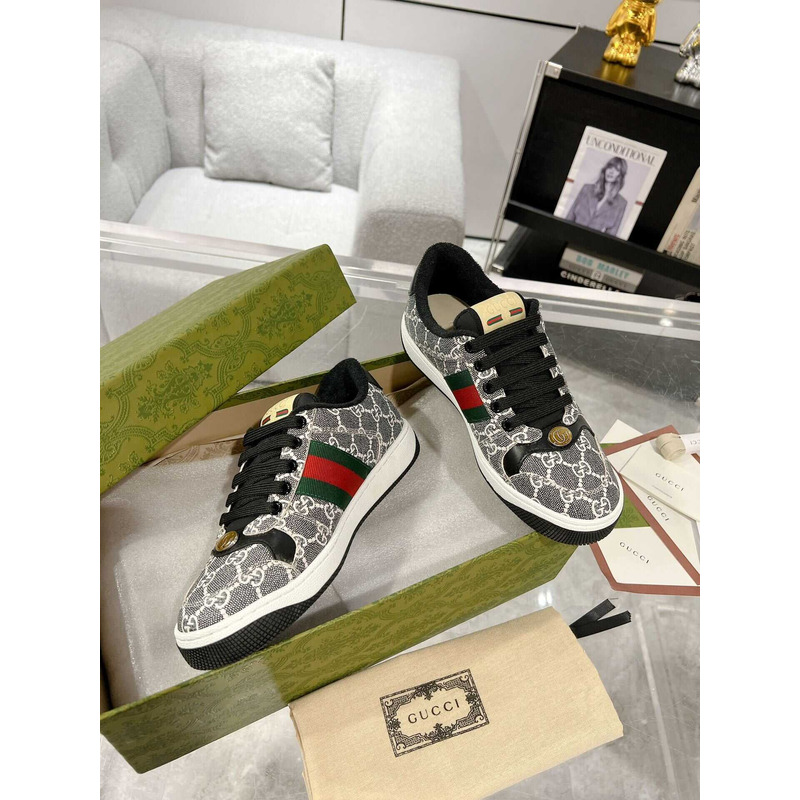 G*u*i screener mit gg herrensneaker with blaues und rotes web grey