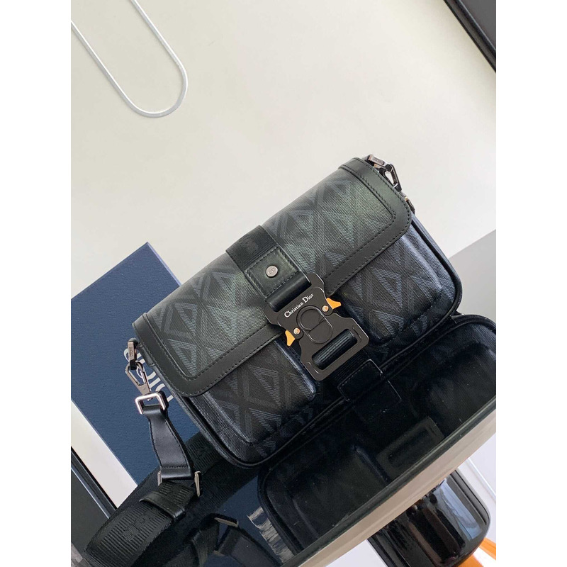 d*or hit the road bag with strap black cd Di*m*nd canvas