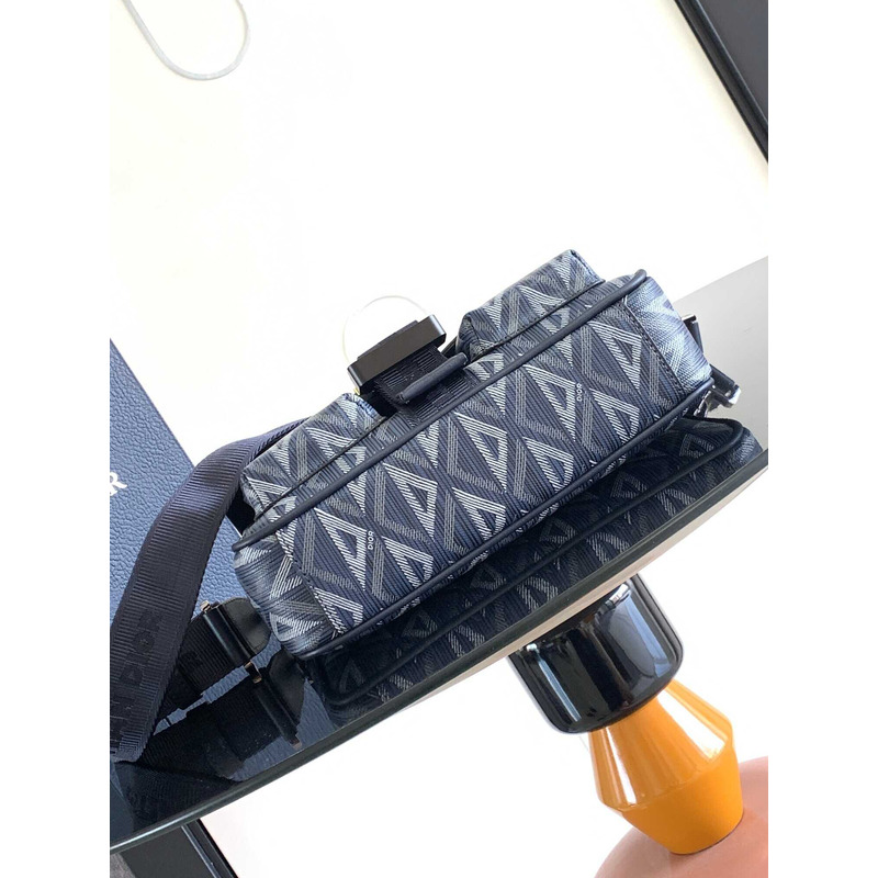 d*or hit the road bag with strap navy blue cd Di*m*nd canvas