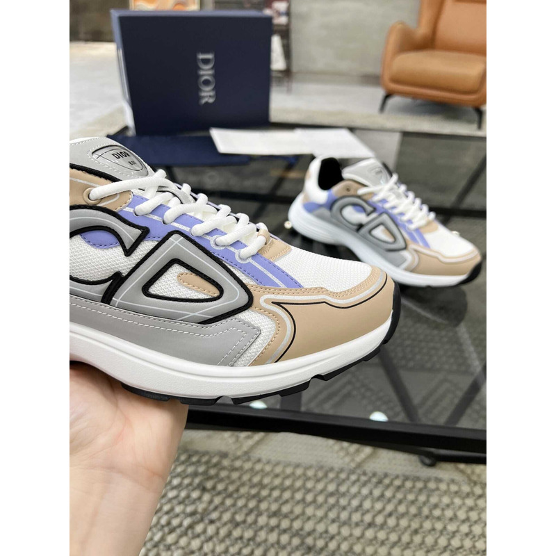 D*or b30 sneakers cream mesh and beige blue and gray technical fabric