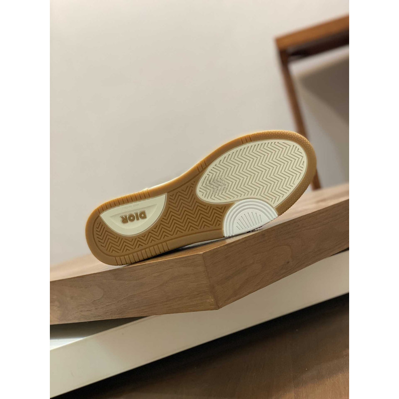 D*or b57 mid-top sneaker calfskin navy and beige