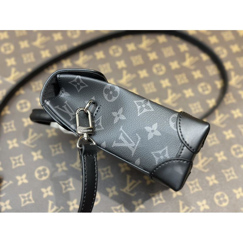 l**is V*t*n nano steamer monogram eclipse coated canvas black