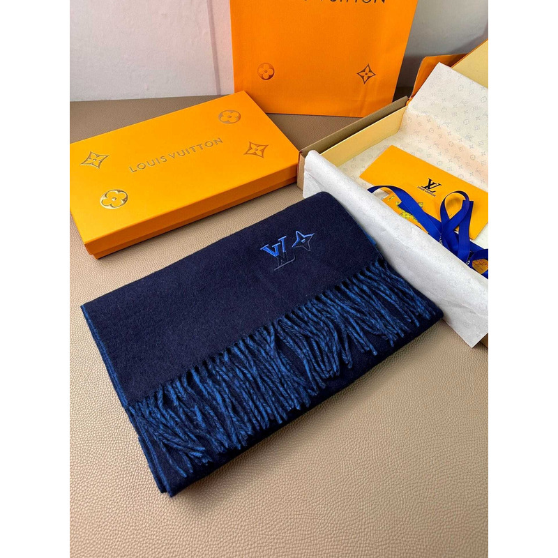 l**is V*t*n cashmere scarf dark blue/blue