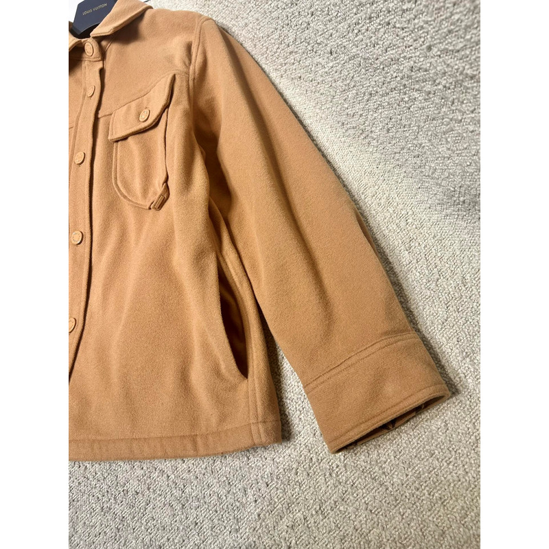 l**is v*t*n double-F**e wool blend overshirt brown