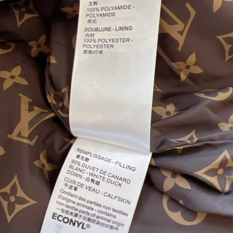 l**is V*t*n monogram accent pillow puffer jacket white