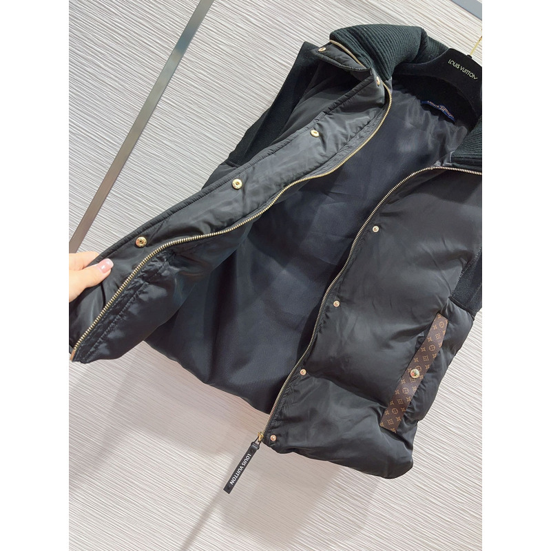 l**is V*t*n monogram accent sleeveless jacket black and brown