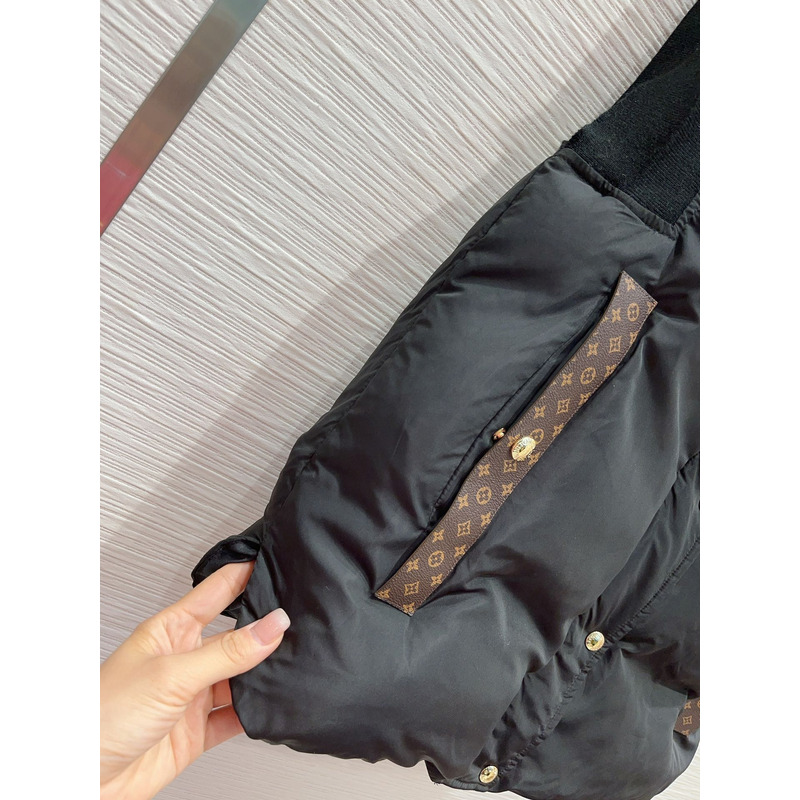 l**is V*t*n monogram accent sleeveless jacket black and brown