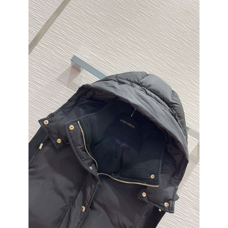 l**is V*t*n monogram accent sleeveless jacket black and brown