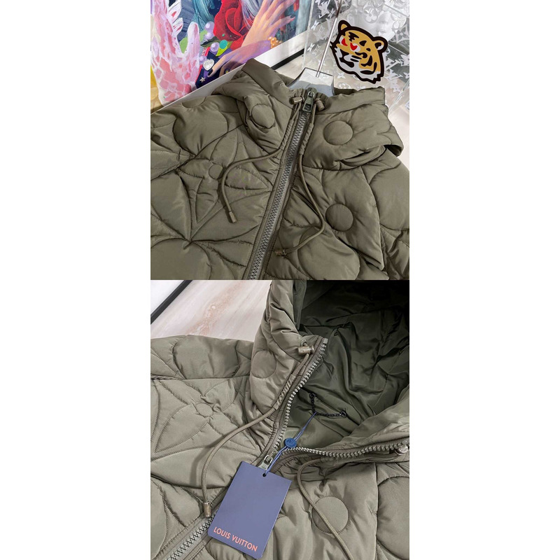 l**is V*t*nlvse quilted hoodie navy green