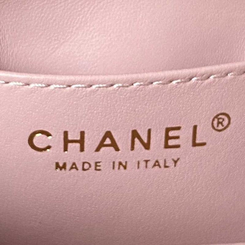 Ch*el mini flap bag lambskin & ash-wood light pink