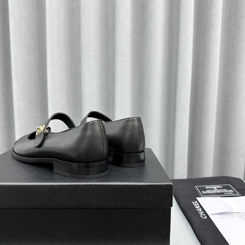 Ch*el mary janes calfskin black