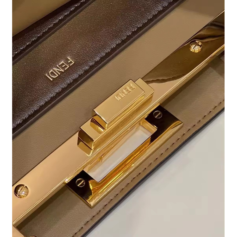 F**di peekaboo brown handbag