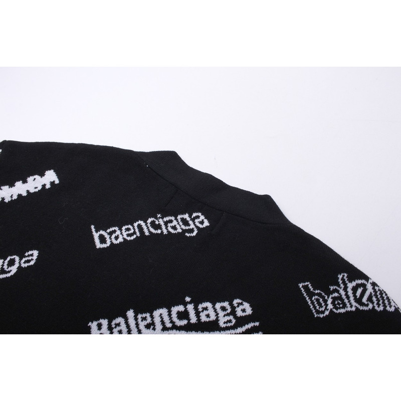 Ba*len*cia*ga logomania all over cardigan in black