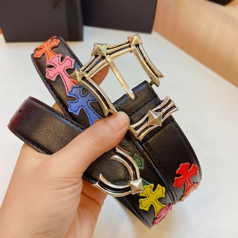 Chrome Heart  Platinum Thousand-eyed Belt Multicolor