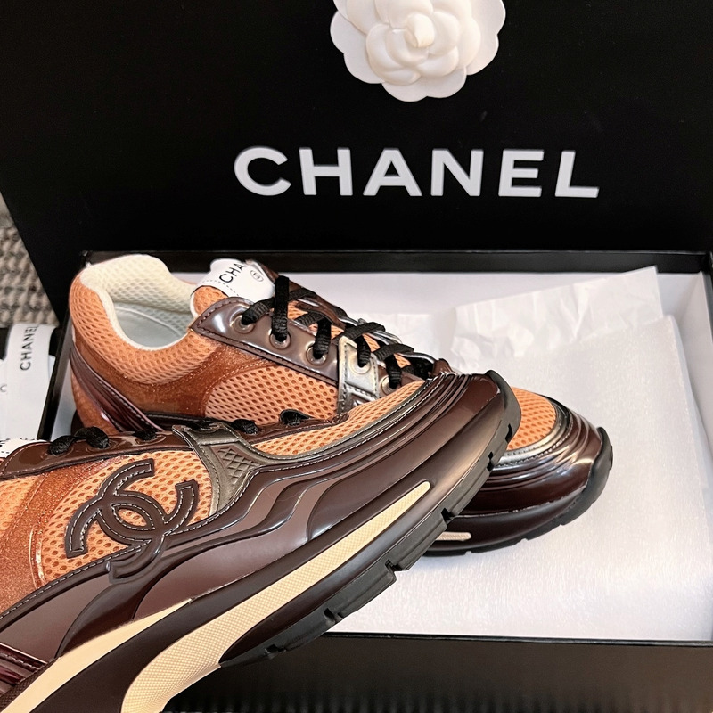 Ch*el cc sneakers brown