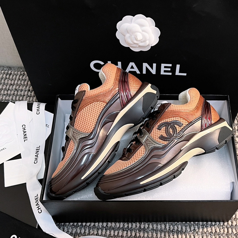 Ch*el cc sneakers brown