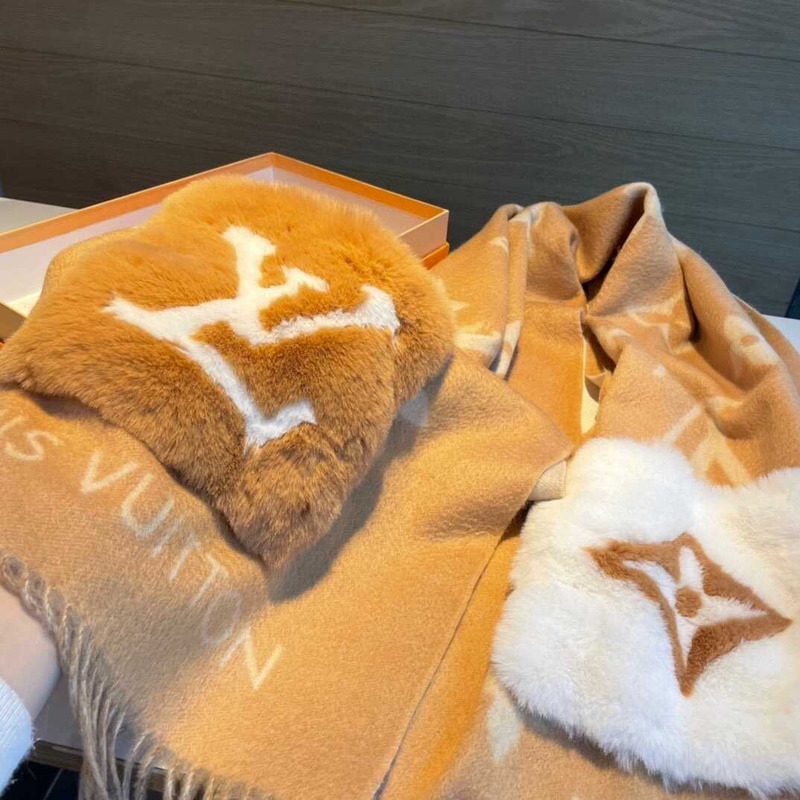 l**is V*t*n cotton scarf brown