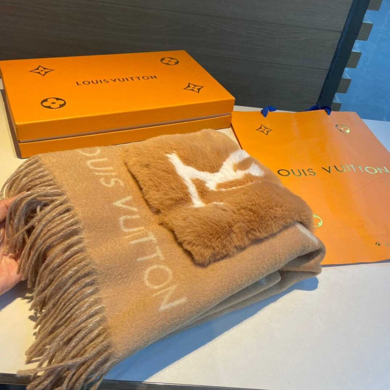 l**is V*t*n cotton scarf brown