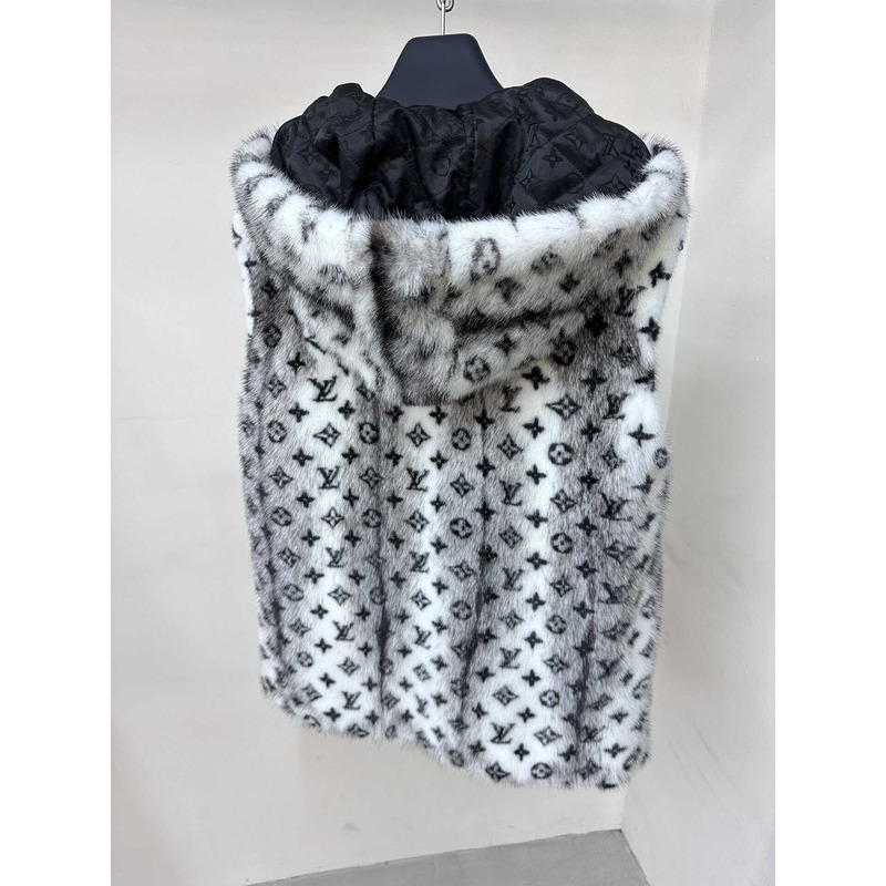l**is V*t*n sleeveless monogram mink coat
