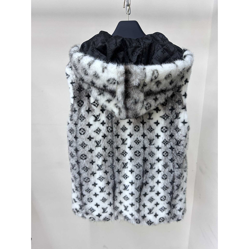 l**is V*t*n sleeveless monogram mink coat