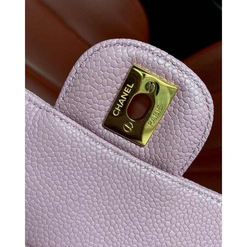 Ch*el double flap medium shoulder bag purple