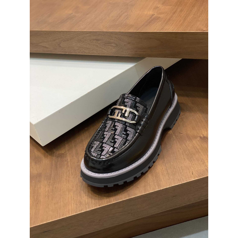 F**di o’lock loafers leather black