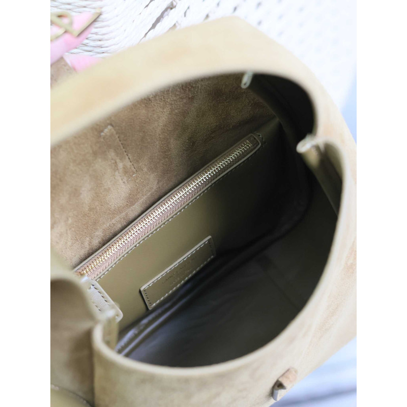 saint laurent le 5 À 7 S*pple small in suede brown