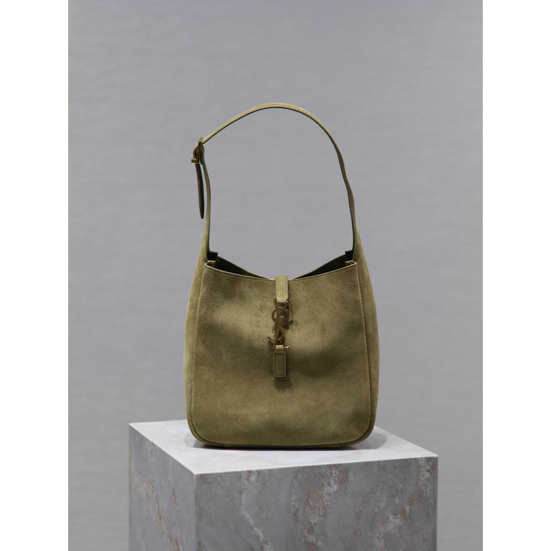 saint laurent le 5 À 7 S*pple small in suede khaki green